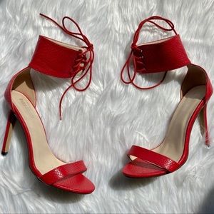 Paolo Russoto Red Snakeskin High Heels 11
